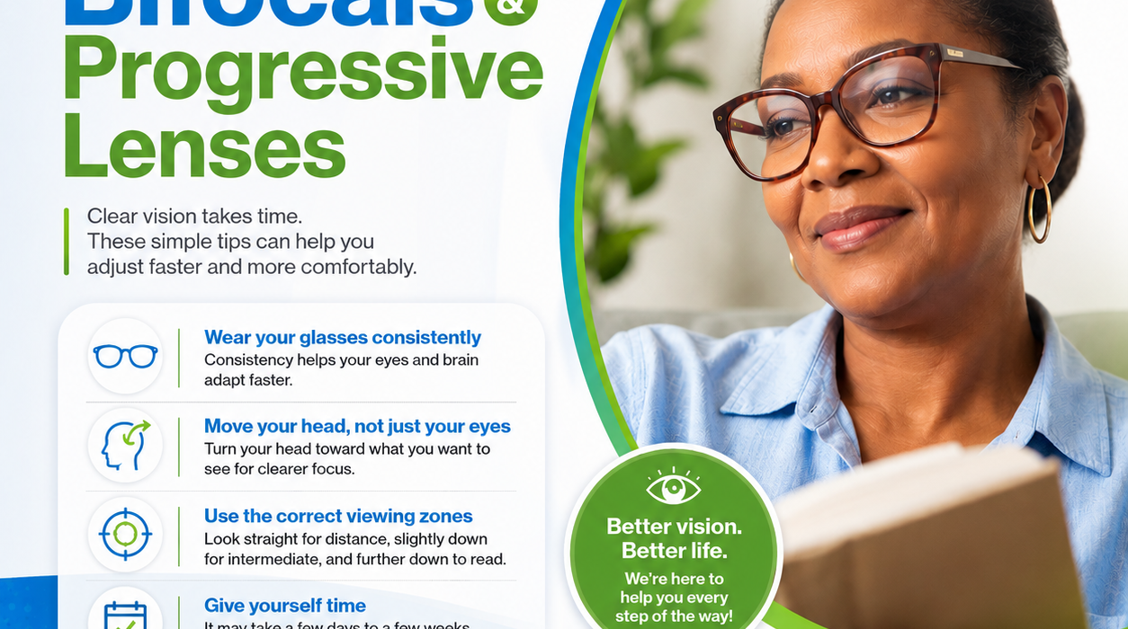 Tips for adjusting to bifocals and progressive lenses. Learn how to adapt faster and improve comfort with expert eye care in Abuja.